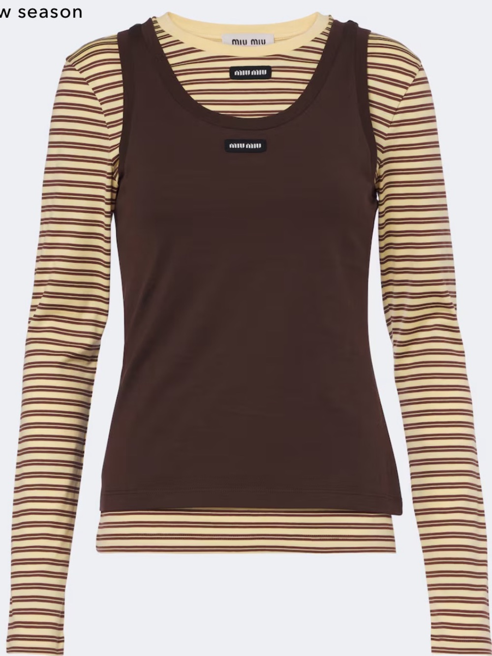 Miu Miu Cotton Jersey Brown Tank ONLY Brand New with Taga